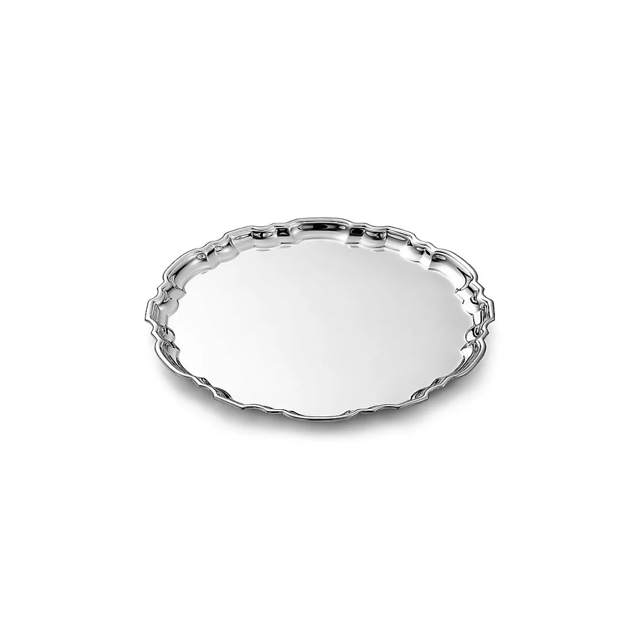 Tiffany & Co. The Home | Housewarming Gifts^Chippendale round tray in sterling silver. |