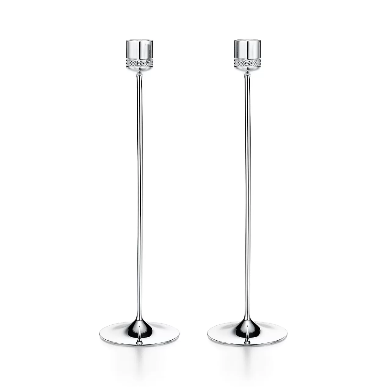 Tiffany & Co. The Home | Housewarming Gifts^Diamond Point candlesticks in sterling silver. |