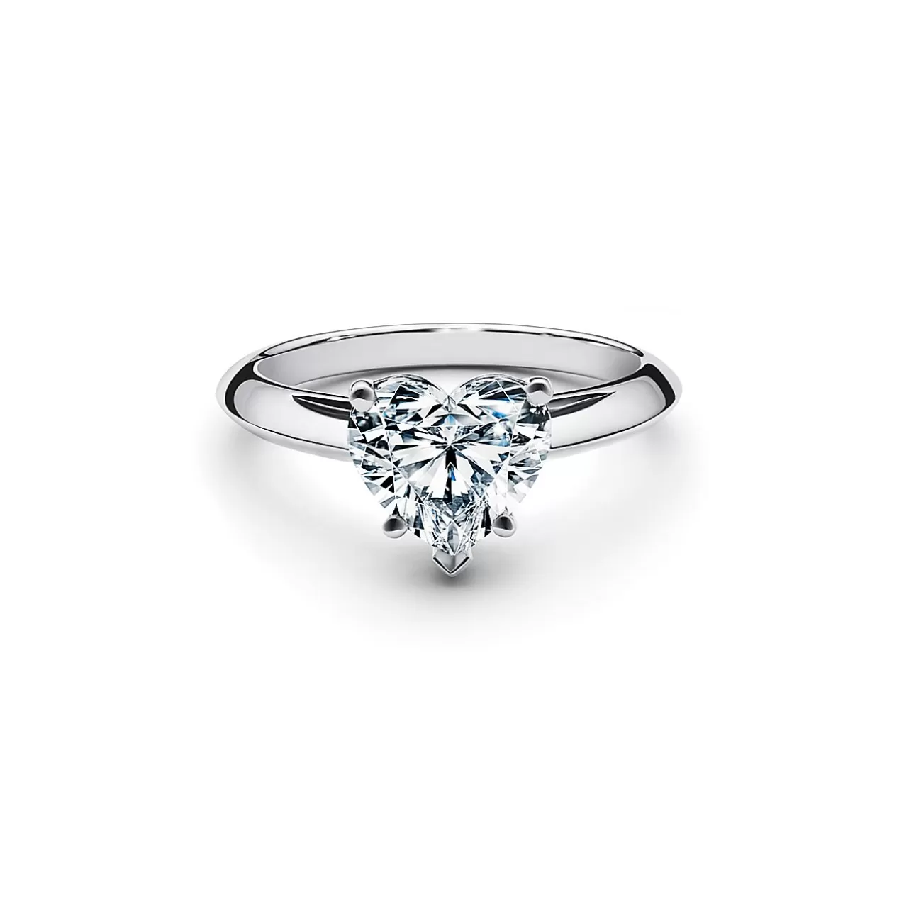 Tiffany & Co. Engagement Rings^Heart-shaped diamond engagement ring in platinum. |