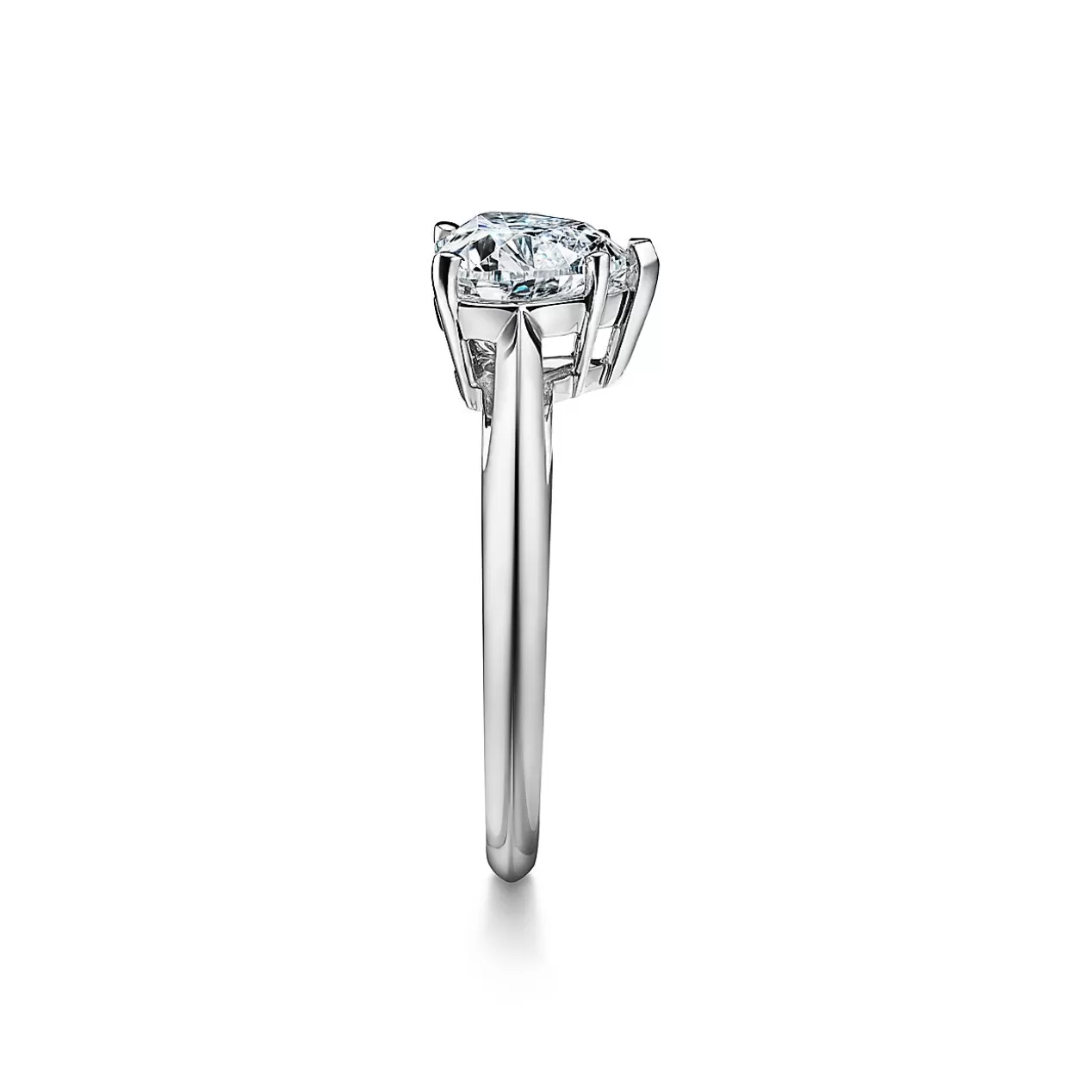 Tiffany & Co. Engagement Rings^Heart-shaped diamond engagement ring in platinum. |