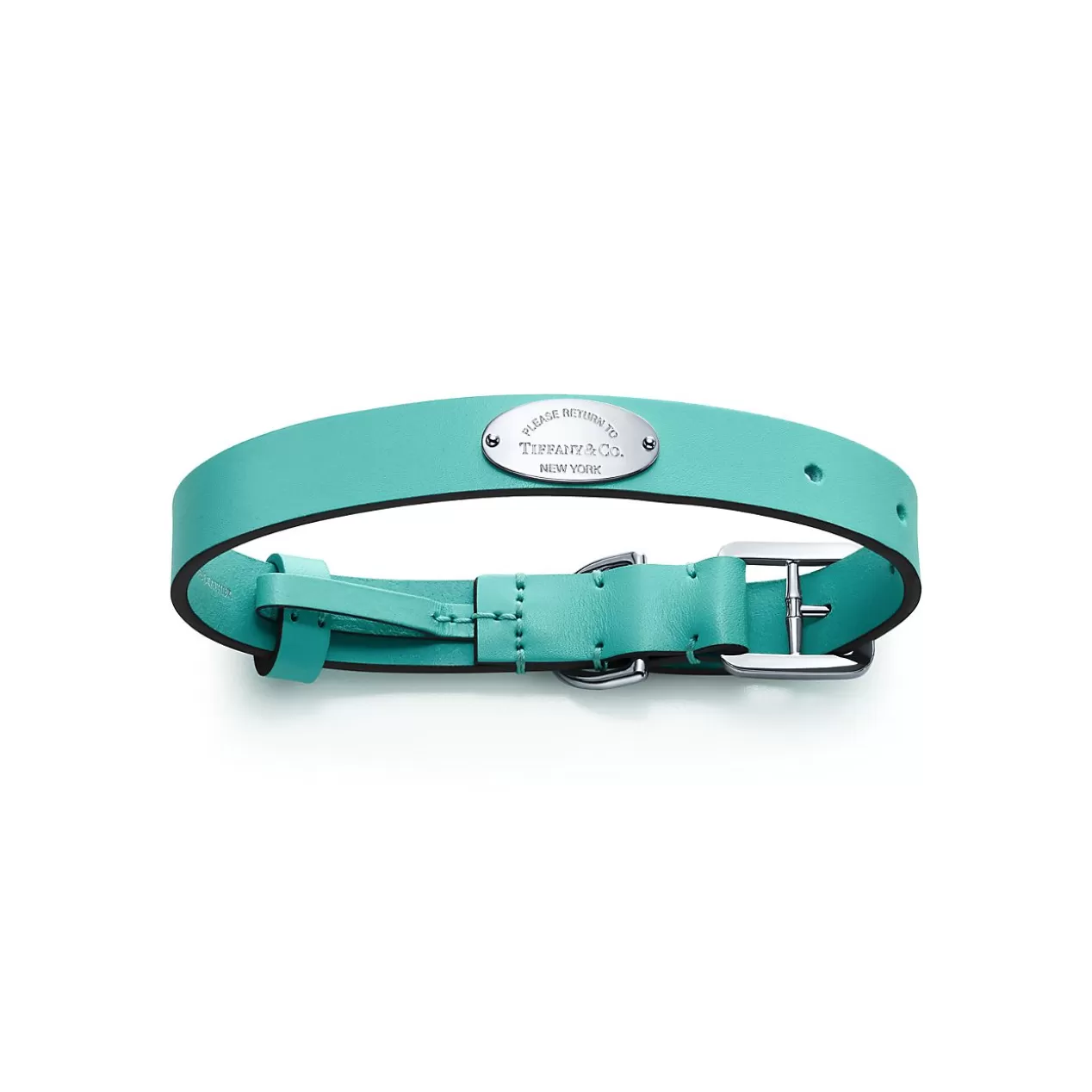 Tiffany & Co. Tiffany Blue® Gifts^Pet collar in Tiffany Blue® leather, medium. |