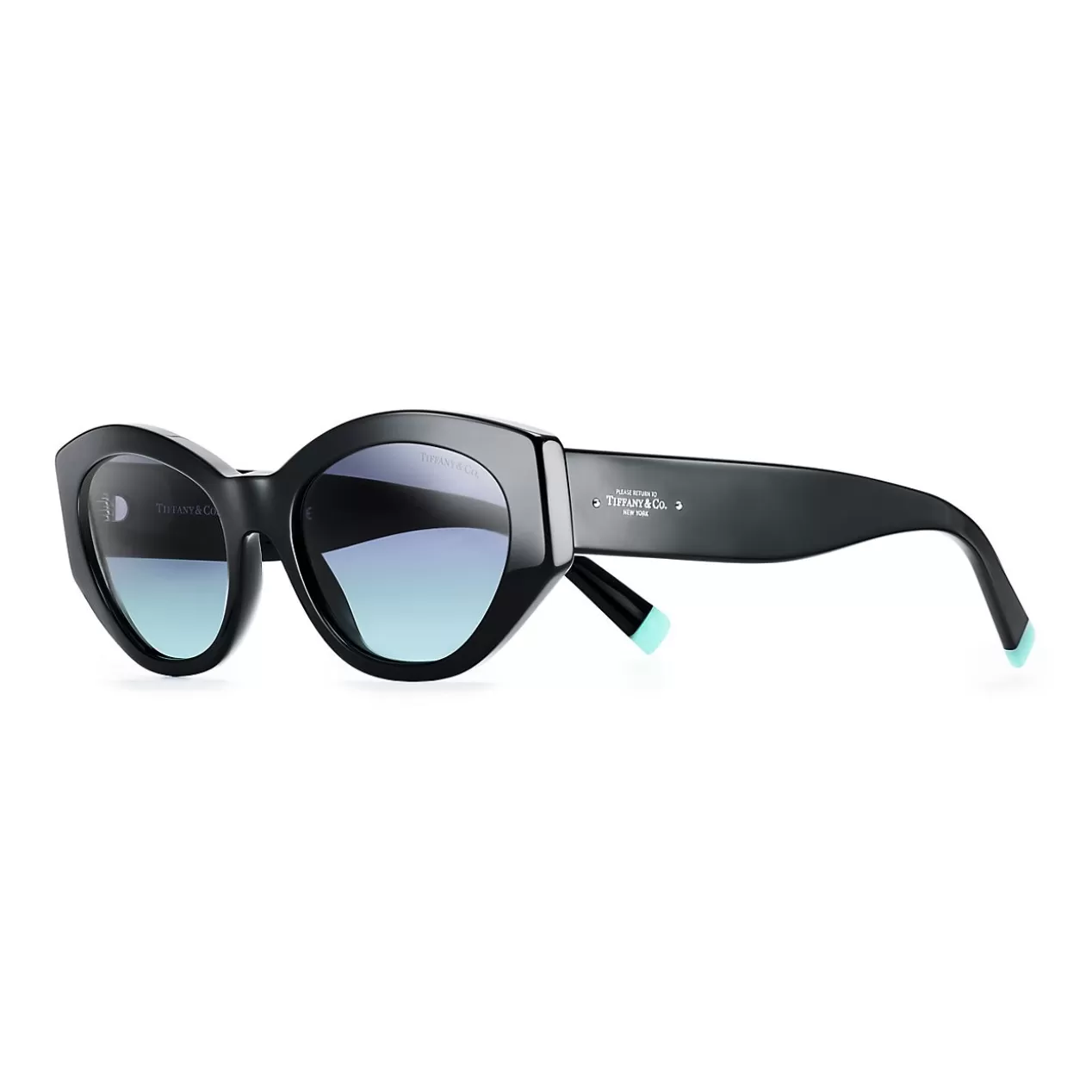 Tiffany & Co. Sunglasses^Tiffany Blue® oval sunglasses in black acetate. |