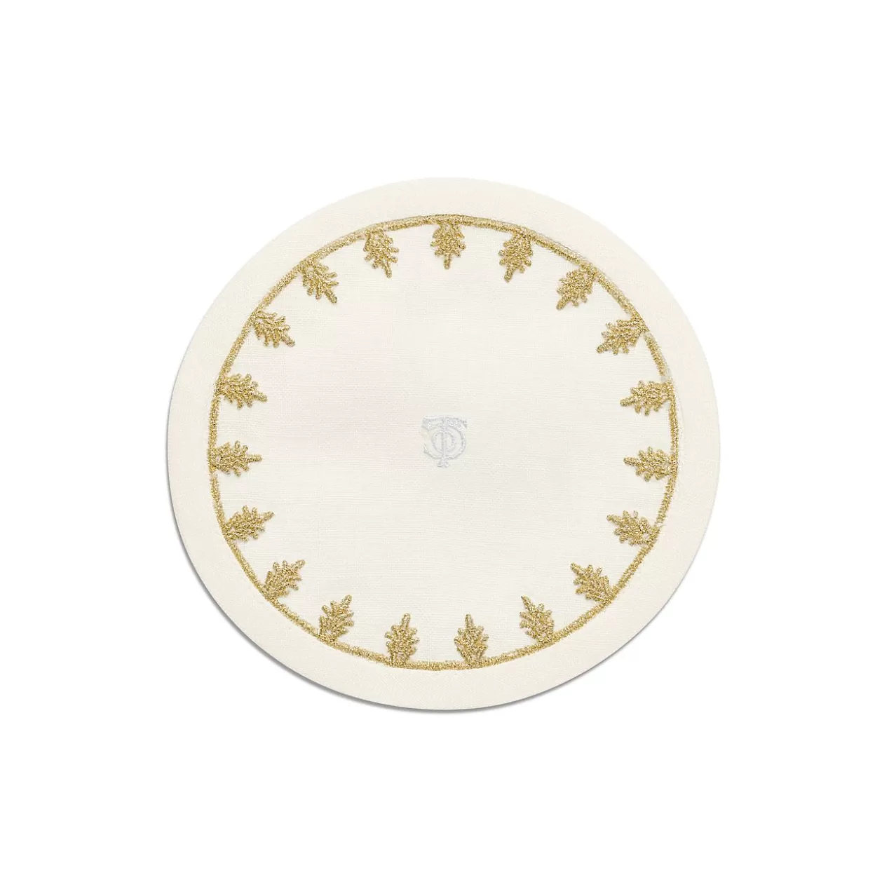 Tiffany & Co. Decor | Table Linens^Tiffany Crest Coaster in Embroidered White Linen |