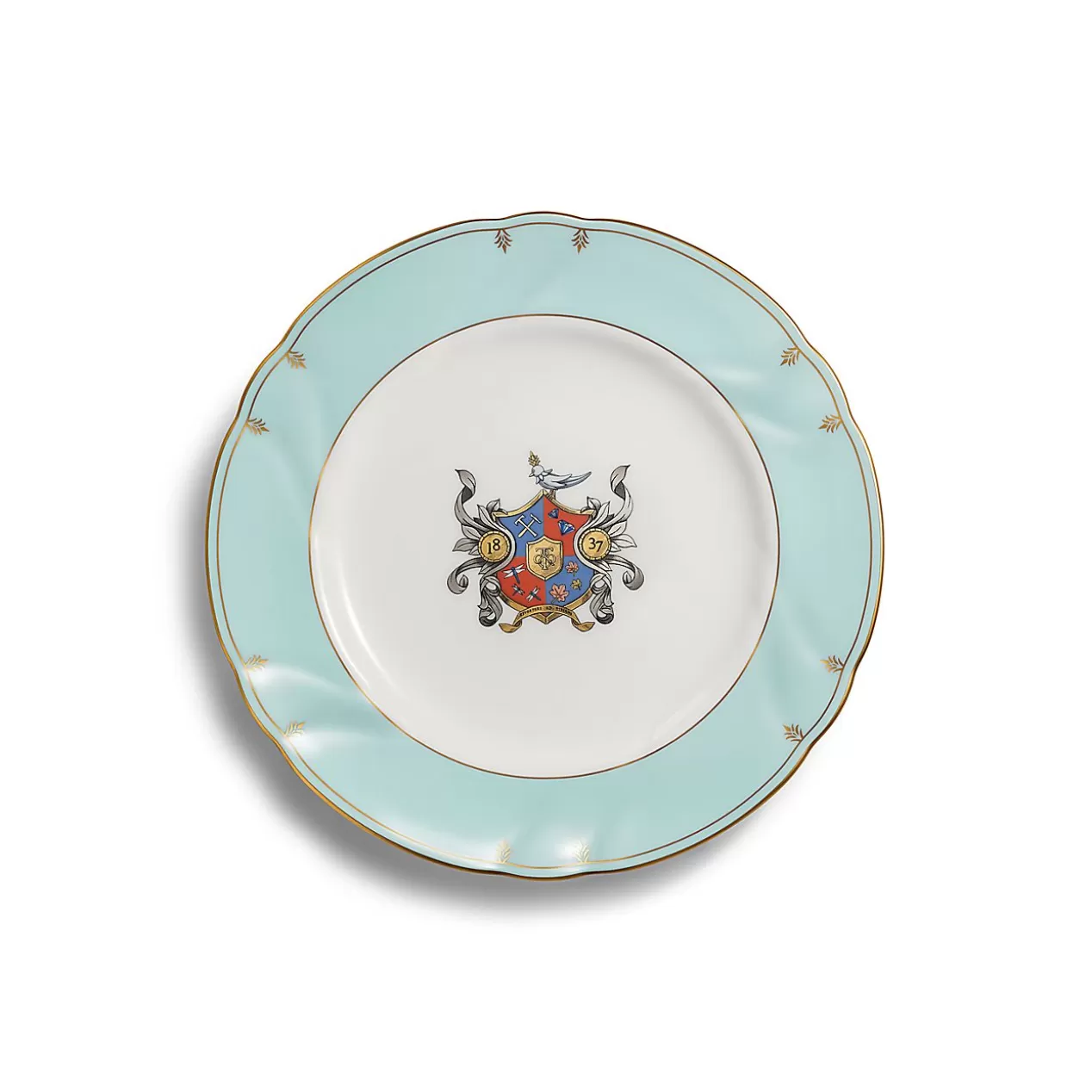 Tiffany & Co. Tableware^Tiffany Crest Dessert Plate in Bone China |