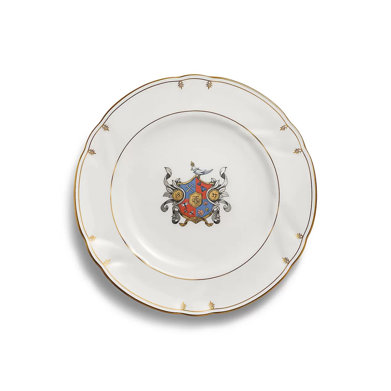 Tiffany & Co. Tableware^Tiffany Crest Dessert Plate in Bone China |