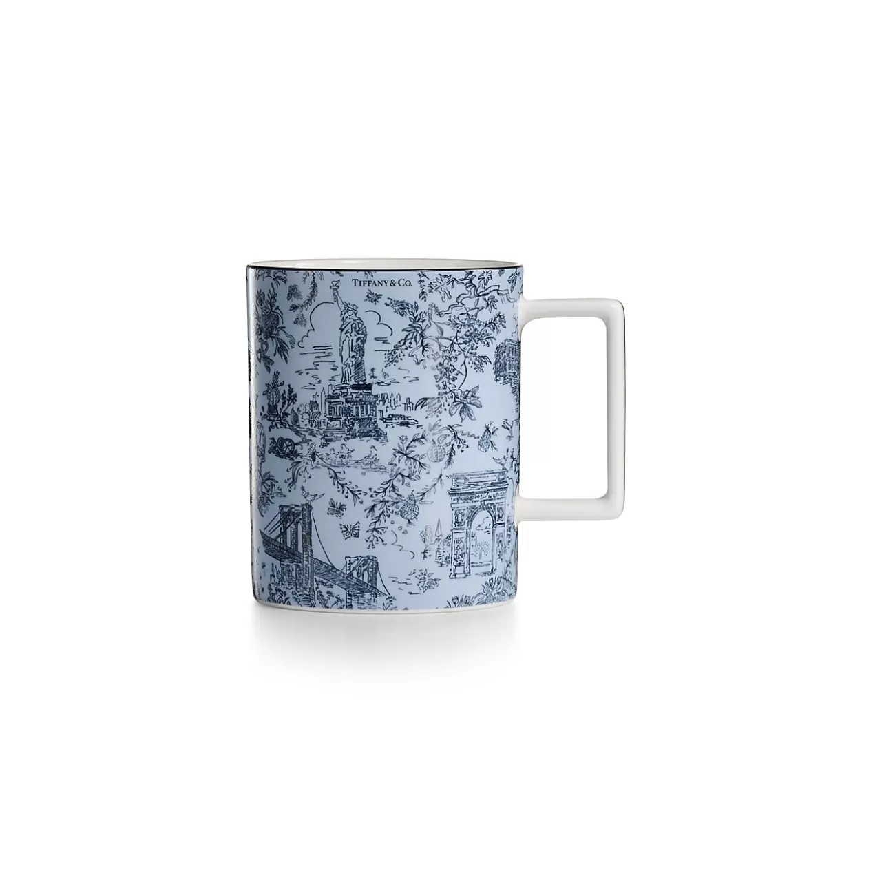 Tiffany & Co. Business Gifts | Tableware^Tiffany Toile Mug in Sapphire Bone China |